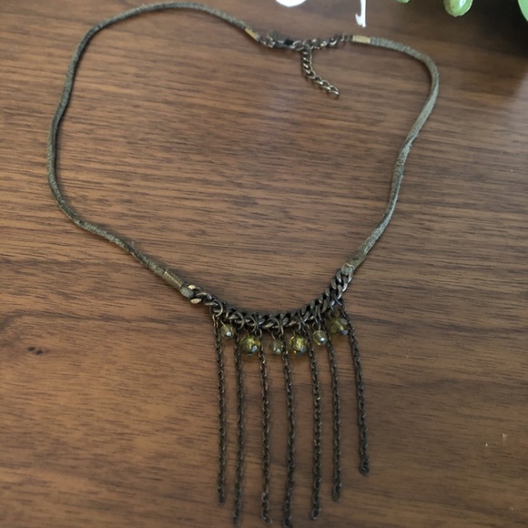 $10 ADD ON / Green Suede choker necklace